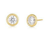 1.43CT F VS1 14K Yellow Gold Earrings