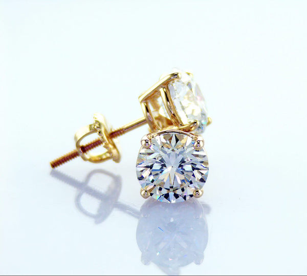 3.03ct 14k G VS2 Yellow Gold Earrings